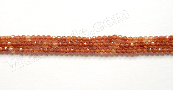 Natural Orange Garnet AAA  -  Small Faceted Round 15.5"