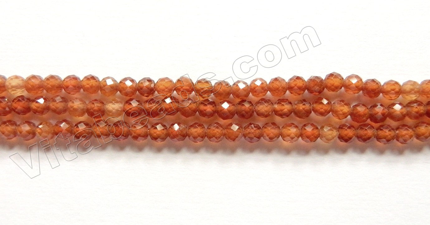 Natural Orange Garnet AAA  -  Small Faceted Round 15.5"