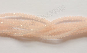 Light Pink Peach Chalcedony Quartz  -  Small Faceted Rondel  16"