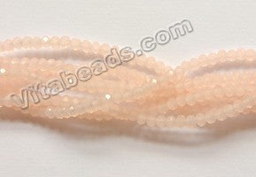 Light Pink Peach Chalcedony Quartz  -  Small Faceted Rondel  16"