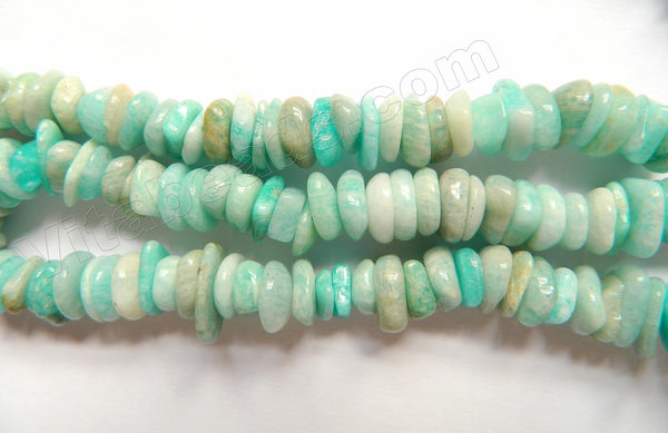 Russian Amazonite  -  Center Drilled Saucer Beads  15"  