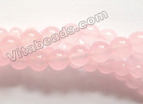 Light Rose Malay Jade  -  Smooth Round Beads 16"