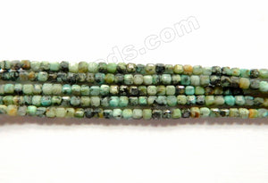 Natural Africa Turquoise AA  -  Small Faceted Cubes  15.5"