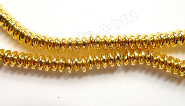 Bright Yellow Gold Hematite  -  Smooth Wheels  16"