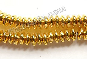 Bright Yellow Gold Hematite  -  Smooth Wheels  16"