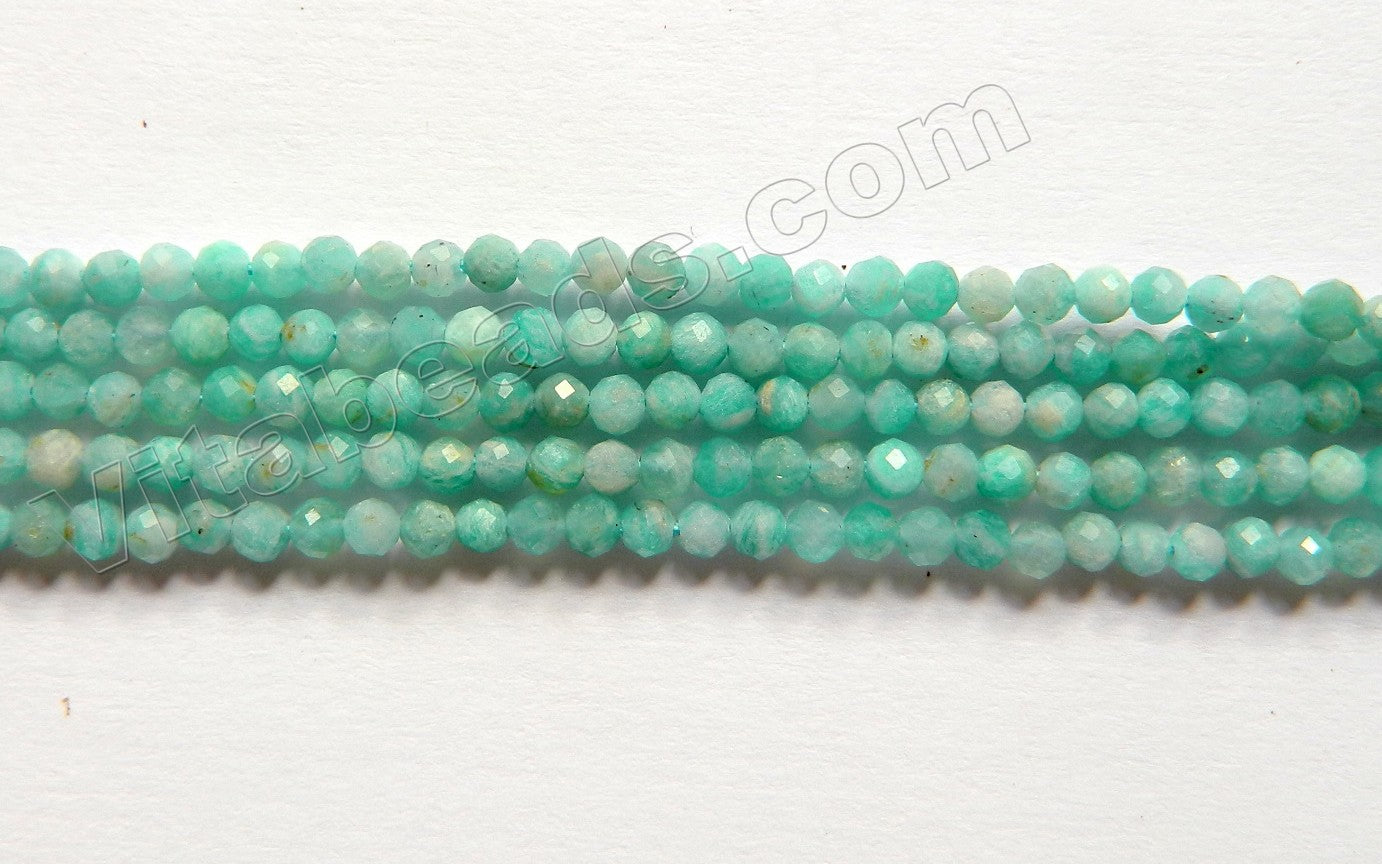 Light Russian Amazonite Opal Natural A  -   Small Faceted Round  15"