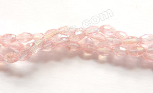    Pink Peach Crystal  -  Small Faceted Rice  15"