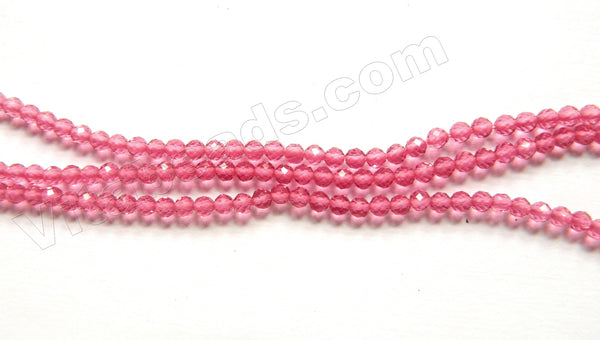 Pink Tourmaline Crystal Quartz A  -  Small Faceted Round  15"