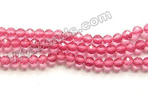 Pink Tourmaline Crystal Quartz A  -  Small Faceted Round  15"
