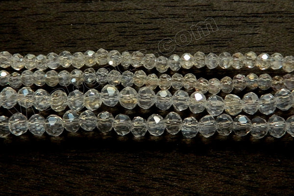 AB White Crystal Qtz  -  Faceted Rondel  16"
