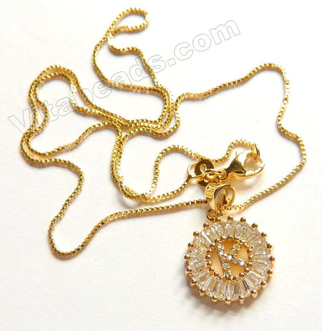 Gold Plated Chain Necklace - w/ "K" Pendant