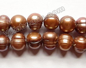 Fresh Water Pearls  -  Bronze Acorn Potato 16"