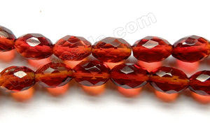 Deep Red Sunset Crystal  -  Faceted Rice  16"