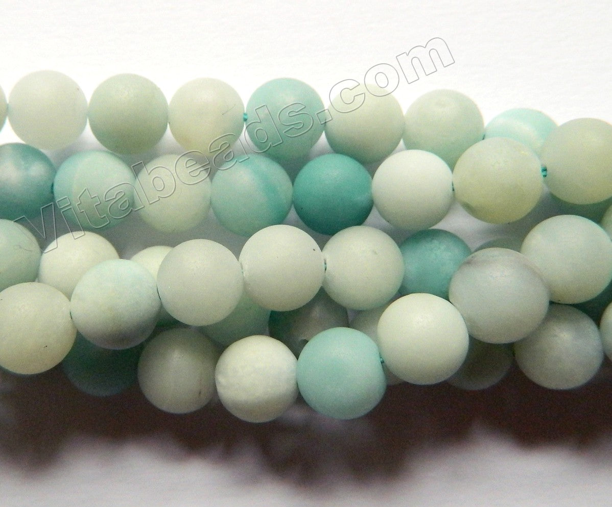 Frosted Multi Colored Amazonite A  -  Smooth Round  16"