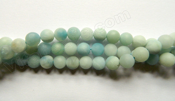 Frosted Multi Colored Amazonite A  -  Smooth Round  16"