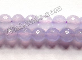 Light Purple Jade  -  Faceted Round  14"