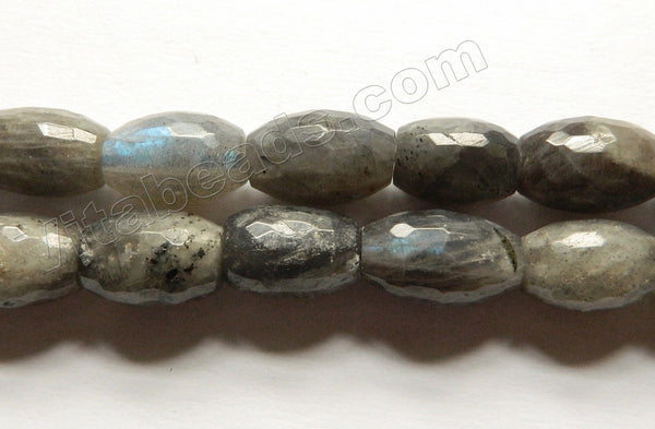 Labradorite A - Faceted Rice, Egg Drum Beads  16"