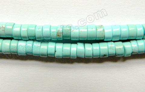 Light Blue Turquoise  -  Wheel Beads 16"