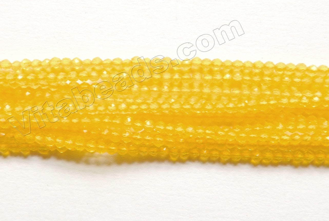 Deep Yellow Crystal Quartz A  -  Small Faceted Round  15"