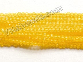 Deep Yellow Crystal Quartz A  -  Small Faceted Round  15"