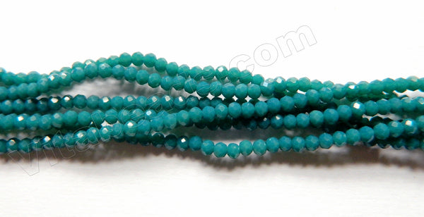 Deep Blue Turquoise Quartz  -  Small Faceted Rondel  15"