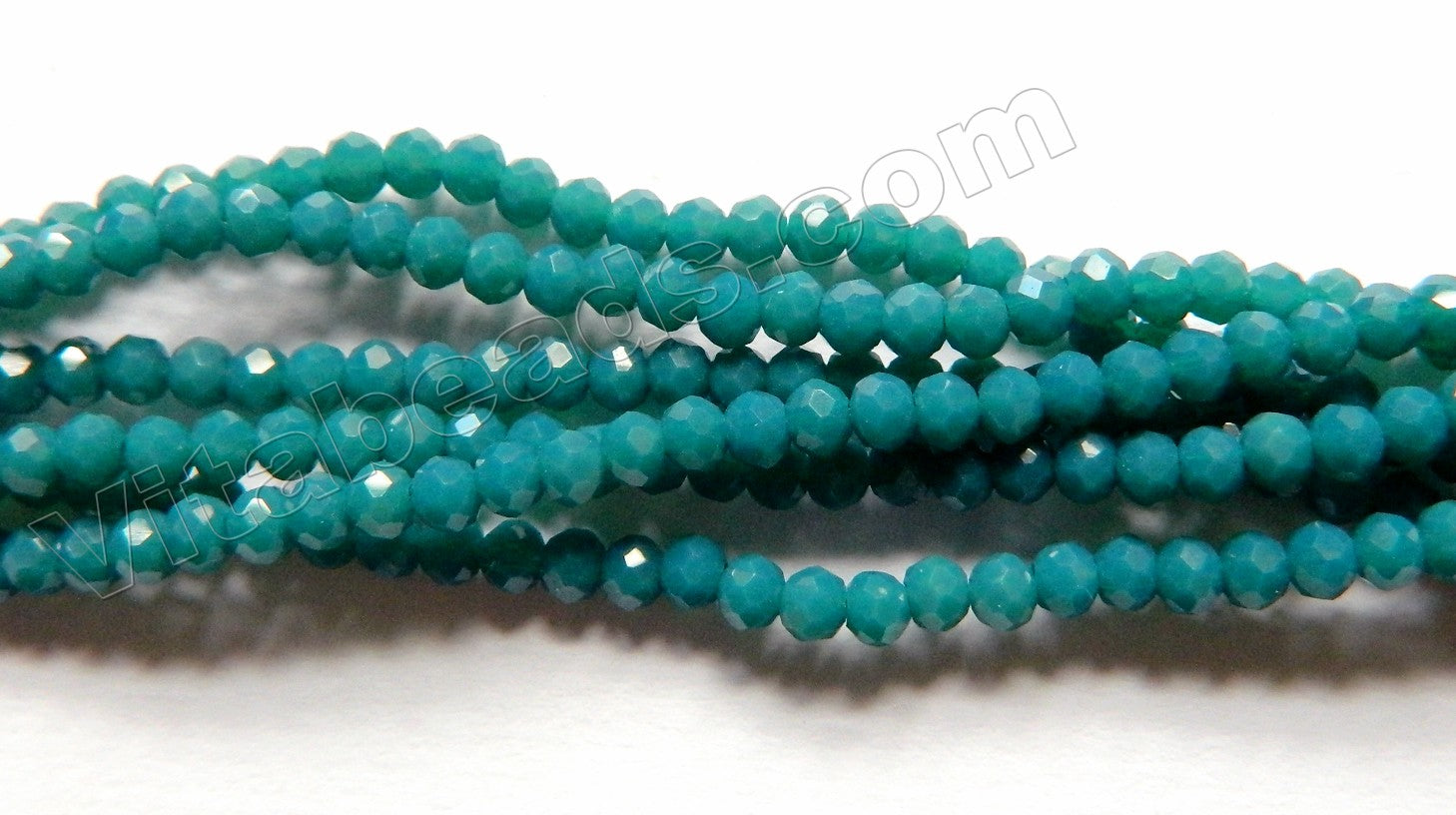 Deep Blue Turquoise Quartz  -  Small Faceted Rondel  15"