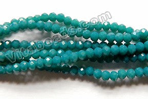 Deep Blue Turquoise Quartz  -  Small Faceted Rondel  15"