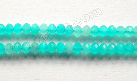 Natural Peruvian Amazonite Opal AAA -  Faceted Rondels  15"