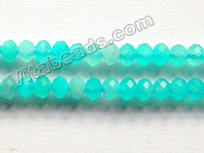 Natural Peruvian Amazonite Opal AAA -  Faceted Rondels  15"