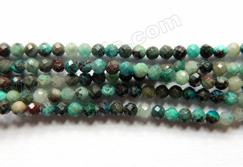 Natural Chrysacolla A  -  Small Faceted Round  15"