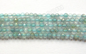 Natural Light Clear Apatite  -  Small Faceted Round  15"