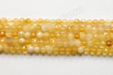 Natural Multi Yellow Opal AAA  -  Small Faceted Round  15"