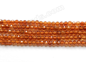Natural Orange Garnet AAA  -  Small Faceted Round 15.5"