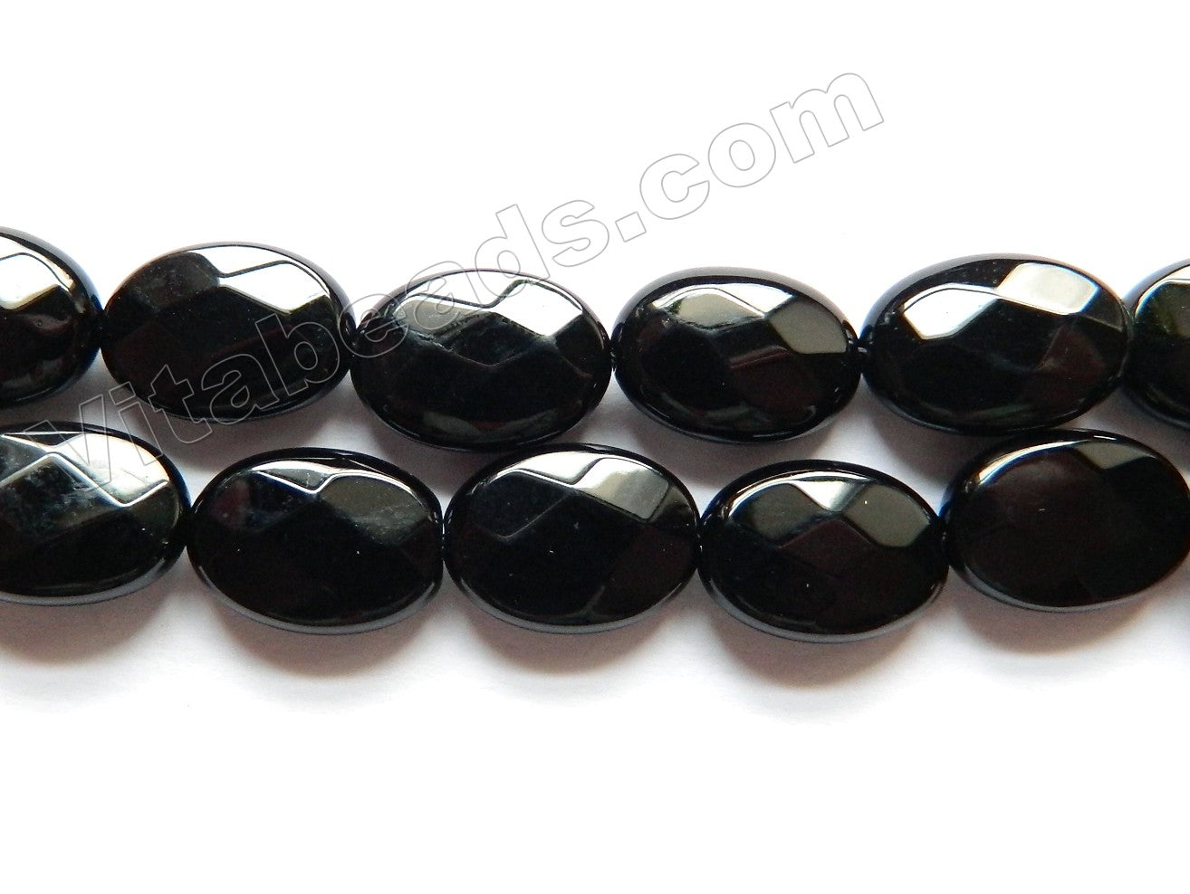 Black Onyx  -  Faceted Oval  16"    