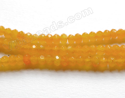 Yellow Jade  -  Small Faceted Rondel  14"