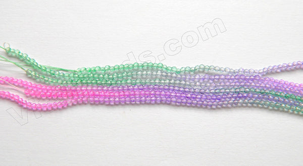Rainbow Colored Crystal  -  Small Faceted Round  14"