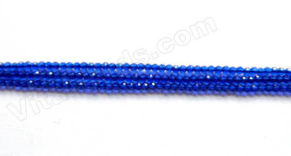 Sapphire Blue Crystal  -  Small Faceted Round  14"
