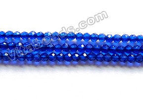 Sapphire Blue Crystal  -  Small Faceted Round  14"