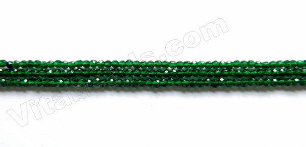 Emerald Green Crystal  -  Small Faceted Round  14"