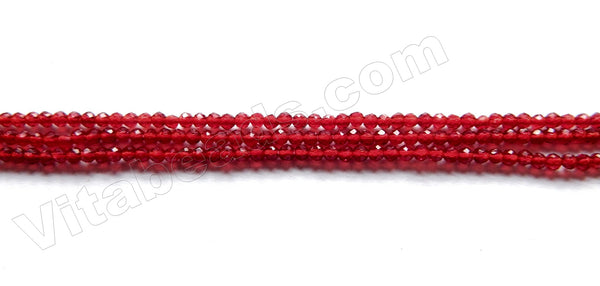 Ruby Garnet Crystal  -  Small Faceted Round  14"