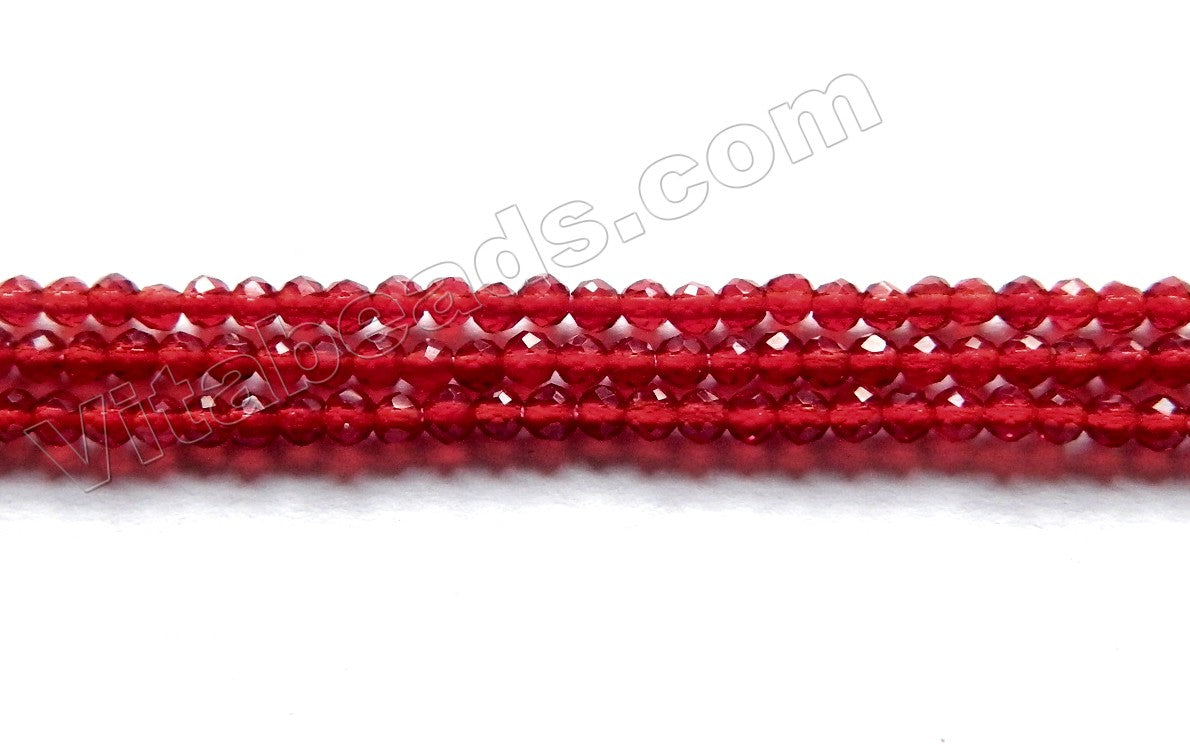 Ruby Garnet Crystal  -  Small Faceted Round  14"