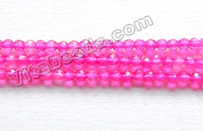 Bright Fuchsia Crystal  -  Small Faceted Round  14"