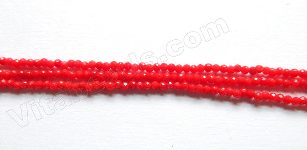 Red Coral Quartz  -  Small Faceted Round  14"