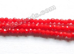 Red Coral Quartz  -  Small Faceted Round  14"