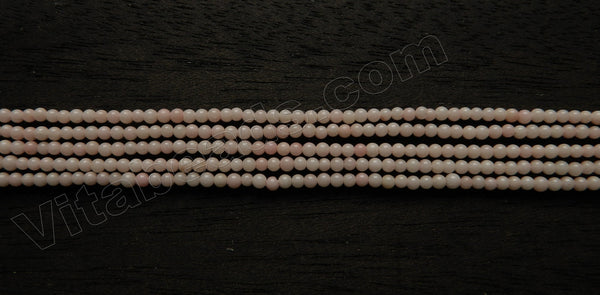 Light Pink Bamboo Coral A  -  Small Round Beads  15"