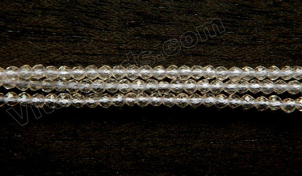 Light Champagne Crystal  -  Small Faceted Round  14"