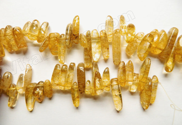Citrine Yellow Explosion Crystal Natural A - Smooth Long Chip Sticks  16"