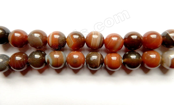 Mixed Deep Brown Red Sardonix Agate AA  -   Big Round Beads  16"