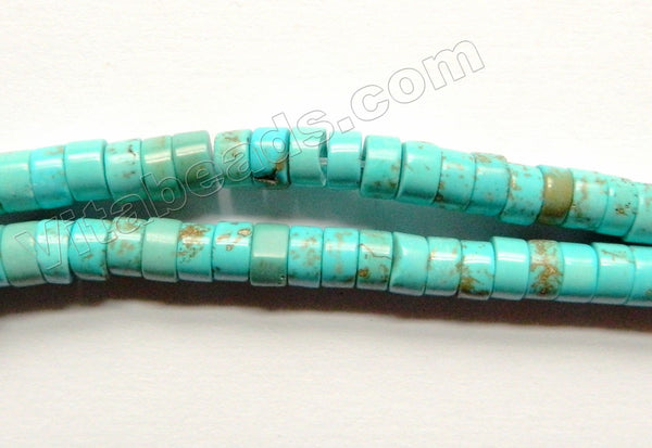 Blue Cracked Turquoise  -  Wheel Beads 16"