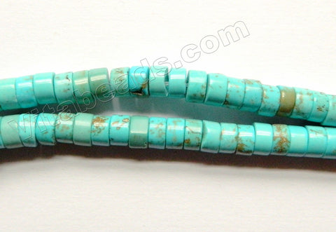 Blue Cracked Turquoise  -  Wheel Beads 16"